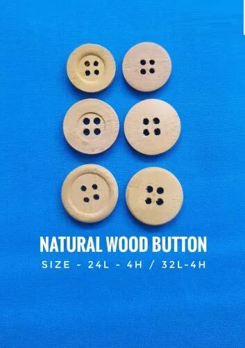 Brown  Round etc Wooden Button, for in garment or textile, Packaging Type : Packet