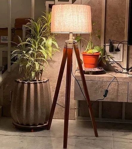 Wooden Floor Lamp, Color : Brown