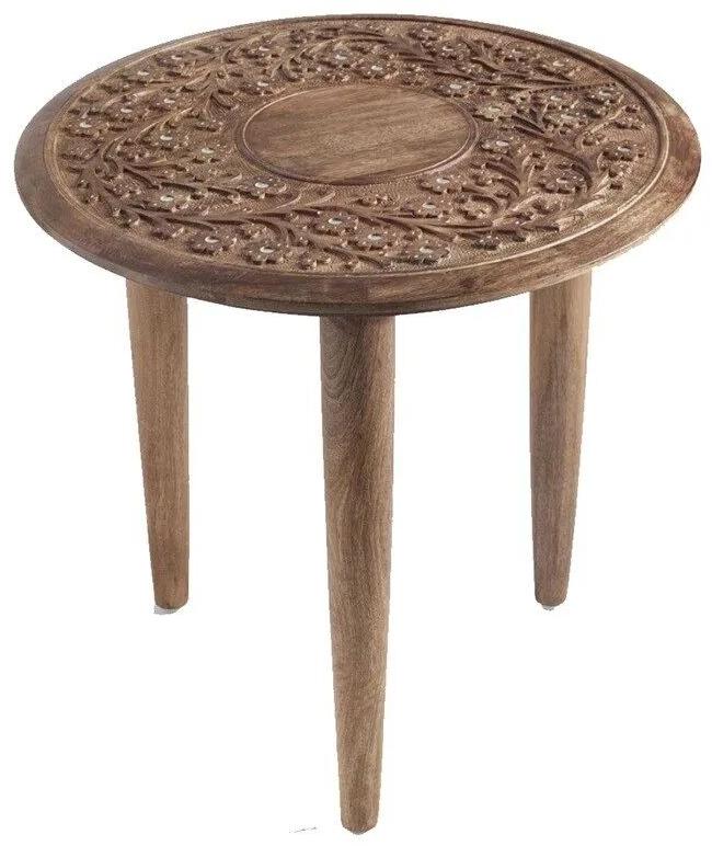 Round Wooden Center Table, Color : Brown