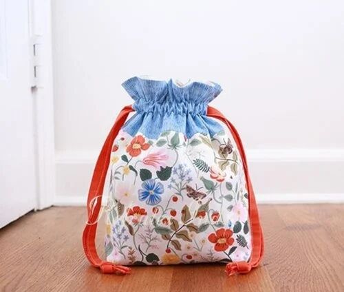 REFRATEXINDIA Drawstring Cotton Bag, Size : Length 20cm, Height 25cm