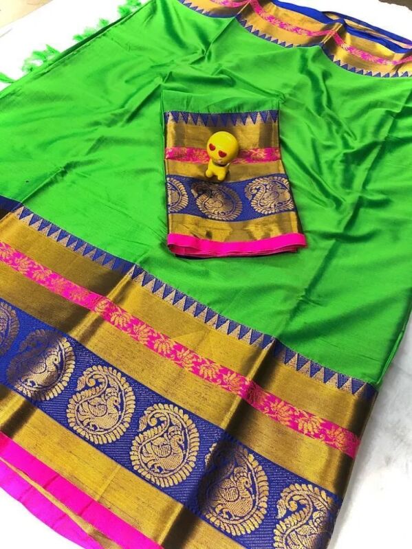 Pure Cotton Silk Saree, Saree Length : 6 m (with blouse piece)