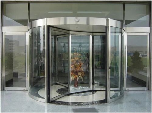 Bend Glass Revolving Door, Color : Transparent