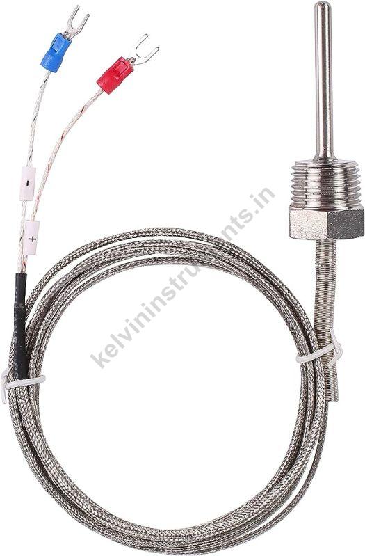 Grey Kelvin Electric Stainless Steel Ring Type Thermocouple Sensor, for Industrial, Length : 3.5mtr