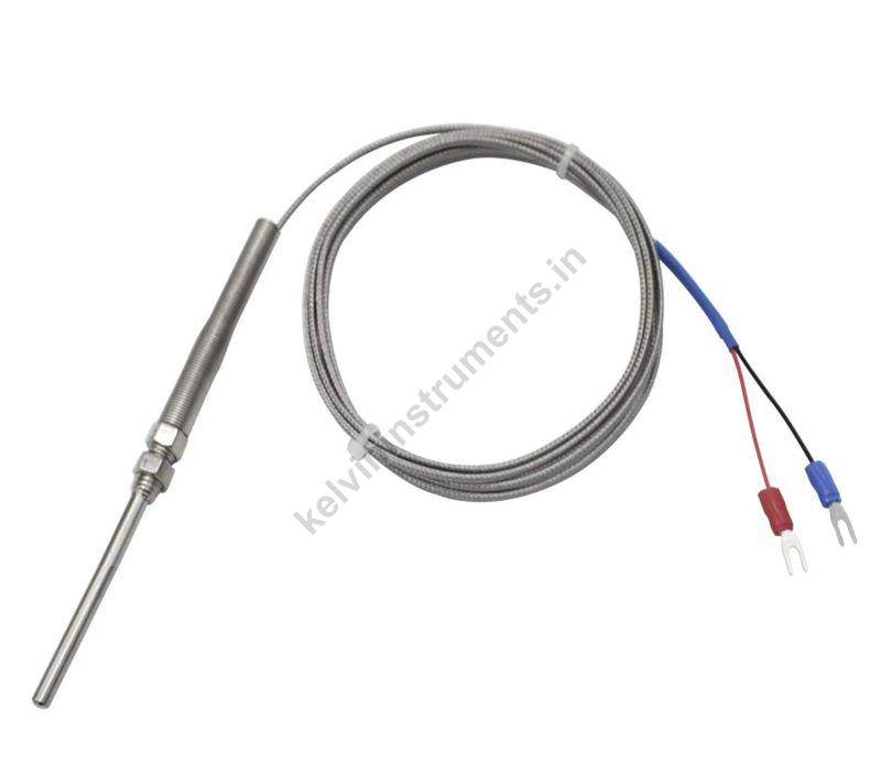 Grey Kelvin Stainless Steel Thermocouple Temperature Sensor, for Industrial, Length : 2.5mtr
