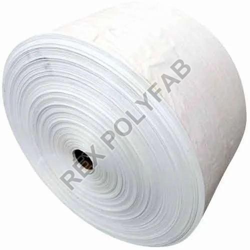 White Polypropylene Woven Fabric Roll, Pattern : Plain