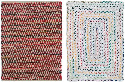 Rectangular Cotton Chindi Rag Rugs, for Home, Hotel, Office, Restaurant, Design : MODERN
