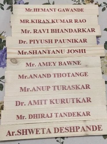 Wooden Name Plate, Color : Brown