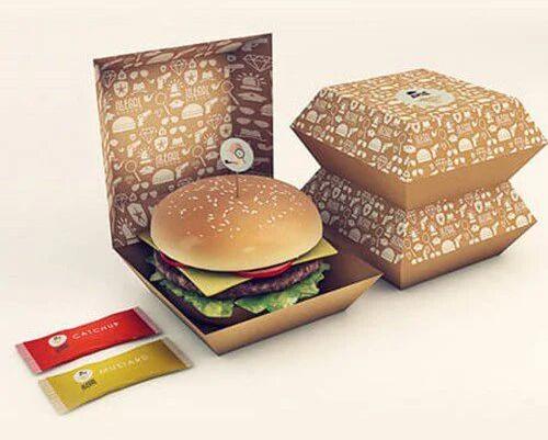 Square Brown Burger Box