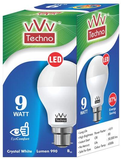 Round Plastic 9W LED Bulb, Certification : CE Certified