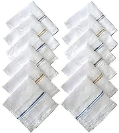 Striped Men Cotton Handkerchief, Size : 12 x 12 Inch