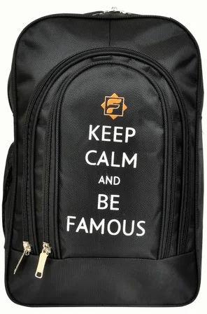 HI-PICK Polyester Black Printed School Bag, Age : Adult