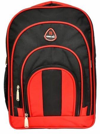 Black & Red School Bag, Age : Adult