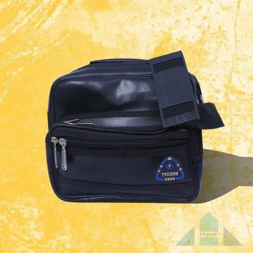 HI-PICK Plain Synthetic Leather Customize Tawa Bag, Color : Black