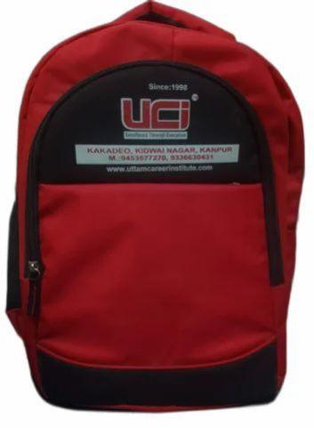 HI-PICK Printed Polyster Customized College Backpack, Color : Red
