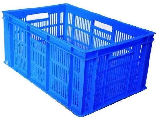 Blue Rectangular Supreme Industrial Plastic Crate, Capacity : 48 Liter