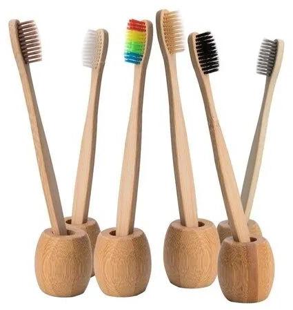Wood Bamboo Toothbrush Holder, Color : Natural