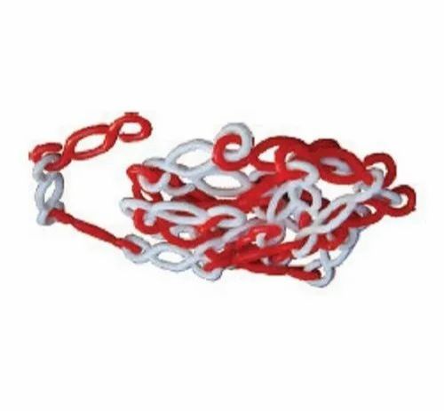 Red And White Plastic Traffic Cone Chain