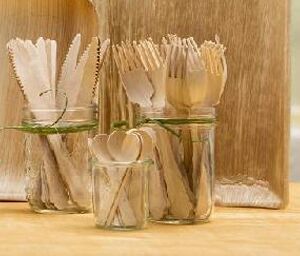 Palm Leaf Cutlery Set, for Serving Food, Feature : Disposable, Light Weight