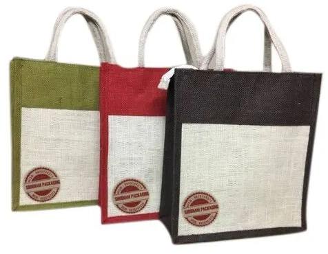 Shubham Packaging Plain jute bag, Handle Type : Loop Handle