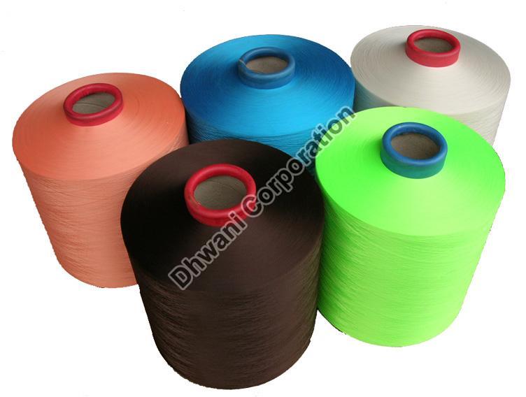 Polyester Textured Spandex Yarn, for Textile Industry, Pattern : Dyed