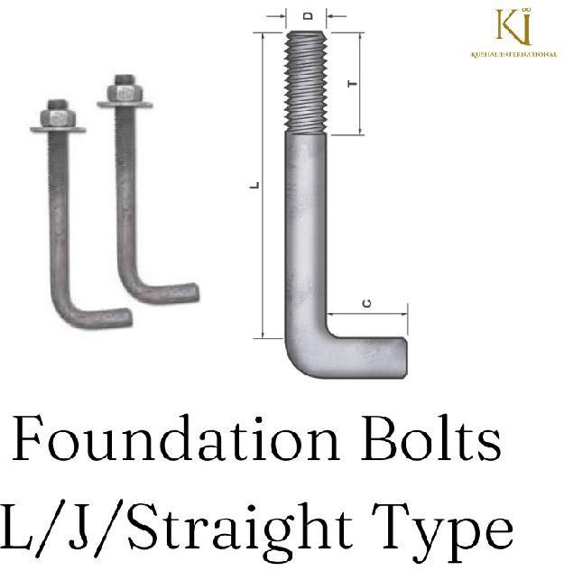 Foundation Bolts L/J/Straight type, for Automobiles, Automotive Industry, Fittings, Technics : Black Oxide