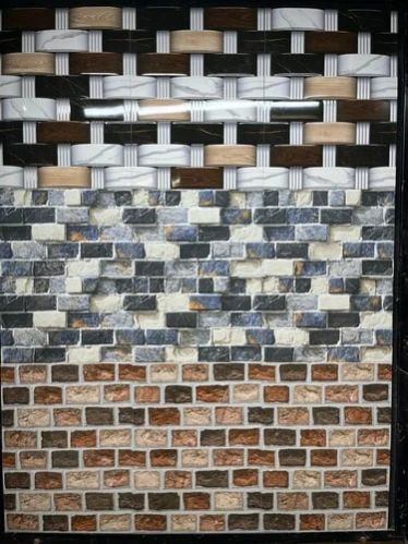 Multicolor Rectangle Ceramic Designer Wall Tiles, for Construction, Size : 2x4 Feet(600x1200 mm)