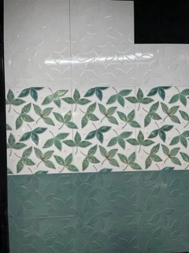 Multi Color Rectangle Ceramic Floral Wall Tiles, for Construction, Size : 1x2 Feet(300x600 mm)
