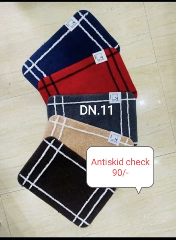 Linen Cotton Anti Skid Check Mat, Color : Multicolor
