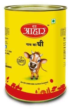 Light Yellow Liquid Suddh Aahar Cow Ghee, for Cooking, Packaging Type : Tin