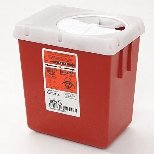 Plastic SHARPS CONTAINERS, Color : Red