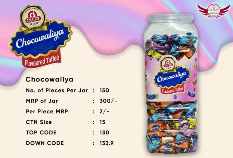 Glory Solid Chocowaliya Flavoured Toffee, Packaging Type : Plastic Box