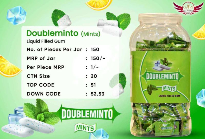 Doublemint liquid filled chewing gum, Packaging Type : Plastic Jar