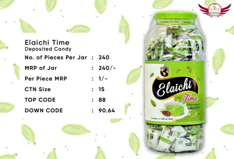 Global Solid Elaichi Time Flavoured Candies, Packaging Type : Plastic Box