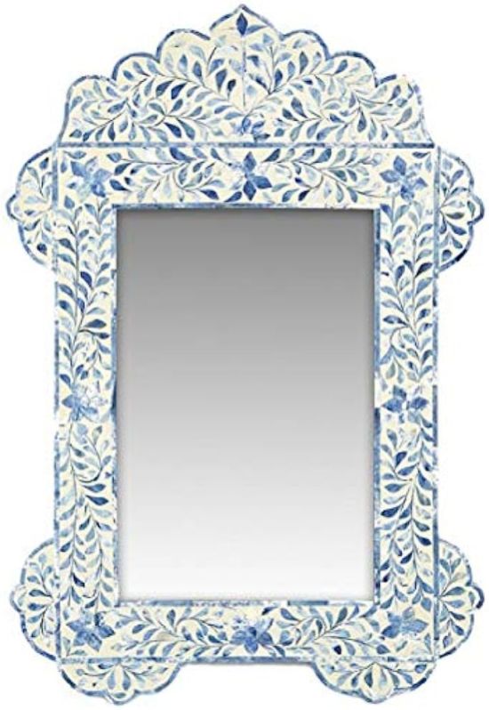Wood Bone Inlay Mirror, For Household, Hotels, Bathroom, Interior, Specialities : Long Lasting, Good Strength