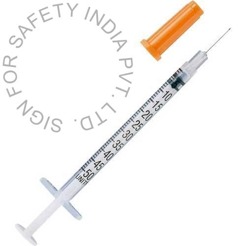 Steel Plastic Insulin Syringe, for Clinical, Hospital, Laboratory, Size : 0.5ml, 1ml