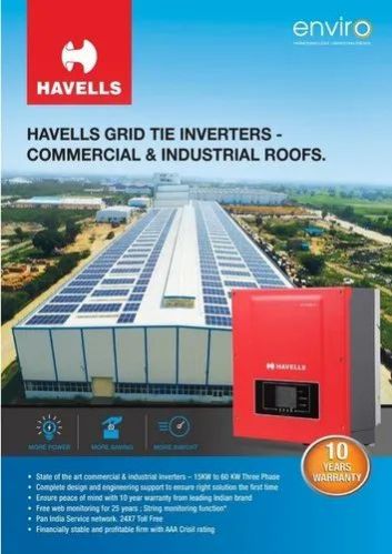 1kv Automatic Havells Solar Inverter, for Home, Office, Feature : Fast Chargeable, Trolly Structure