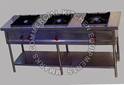 Three Burner Cooking Range, for Restaurant