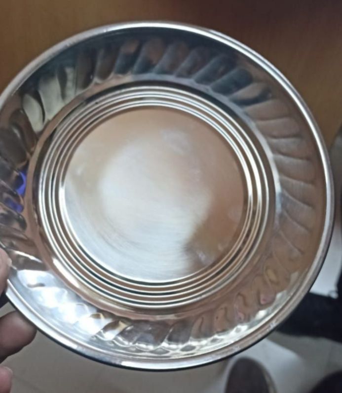 Mirror Polish Metal Pet Bowls, Pattern : Plain
