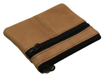Plain Brown Leather Coin Wallet, Technics : Attractive Pattern