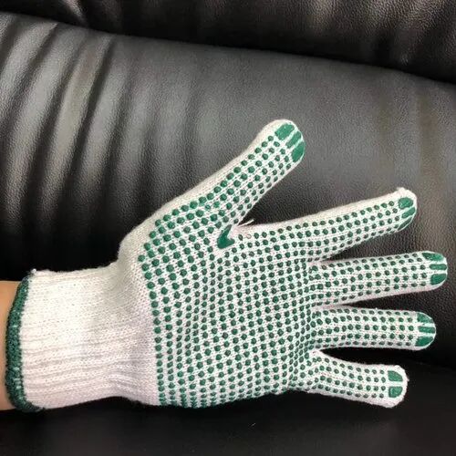 Cotton Dotted Glove, Color : Green