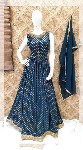 Silk Anarkali Gown, Occasion : Party Wear