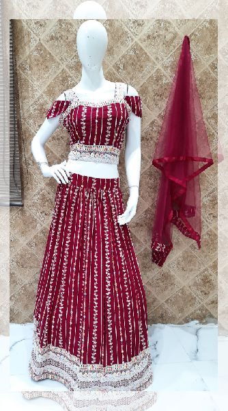 Embellished Lehenga, Feature : Dry Cleaning, Breathable
