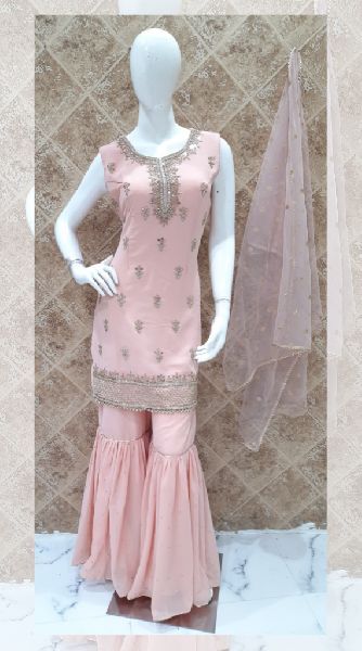 Cotton Ethnic Sharara Suit, Feature : Breathable, Comfortable