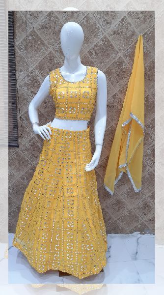 Gota Patti Work Lehenga, Feature : Breathable, Dry Cleaning