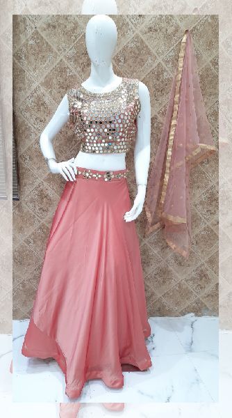 Mirror Work Lehenga, Feature : Dry Cleaning, Breathable