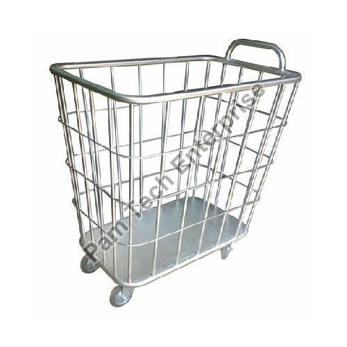 Rectangular Stainless Steel Linen Trolley, for Commercial, Feature : Durable