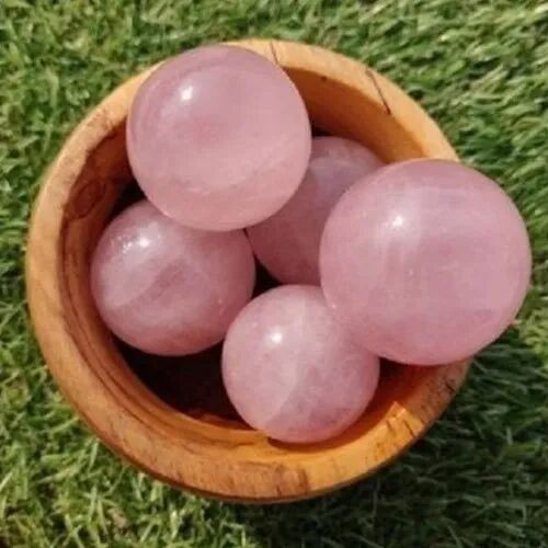 Round Rose Quartz Ball, Color : Pink