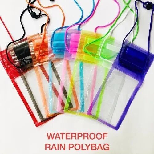 Plastic Mobile Phone Waterproof Pouch, Color : Pink, Blue, Orange, Black, Yellow, Green, White