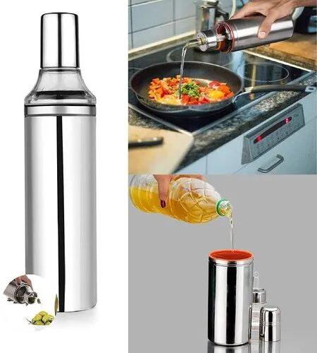 PROFFITTO Stainless Steel Oil Dispenser, for Home, Color : silver