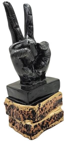 Black Victory Sign Statue